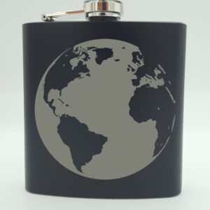 World Map Hip Flask