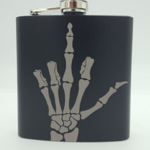 Skeleton Middle Finger Hip Flask